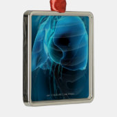 Drie kwart uitzicht hart en longen metalen ornament (Rechts)