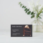 Drie-laags chocoladetaart met ijs visitekaartje (Staand voorkant)