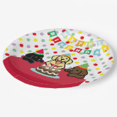 Drie Labrador Puppies Cartoon Birthday Papieren Bordje (Gekanteld)