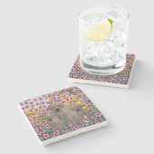 Drie labrador Puppies Oil geverfd, Stenen Onderzetter (Zijkant)