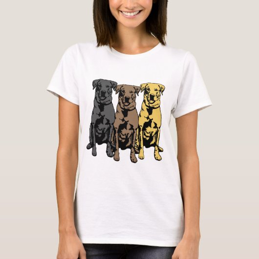 Drie labrador rekruters! t-shirt (Voorkant)