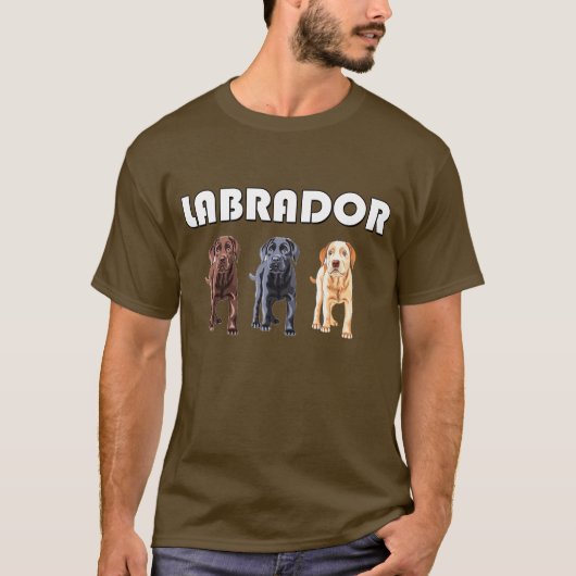 drie labradorkleuren t-shirt (Voorkant)