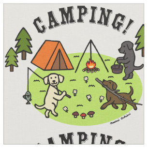 Drie labradors Camping Fabric Stof