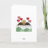 Drie labradors die Valentijn-feestkaart bekijken Feestdagen Kaart (Achterkant)