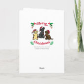Drie Labradors en Kerstversiering Feestdagen Kaart (Achterkant)