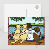 Drie Labradors en mama Briefkaart (Voorkant / Achterkant)