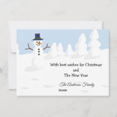 Drie Labradors en Snowman Kerstmis Feestdagenkaart (Achterkant)