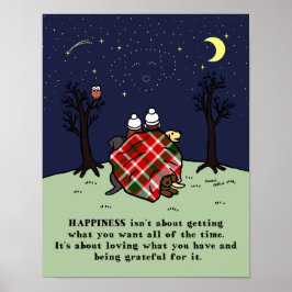 Drie labradors familie en sterrenhemel poster