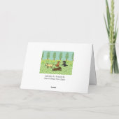 Drie Labradors met Lentebloemen Kaart (Achterkant)