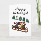 Drie labradors met schuifwiel Prettige feestdagen (Voorkant)