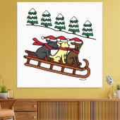 Drie labradors met slanke kerstfeestdag canvas afdruk (Insitu (Woonkamer))