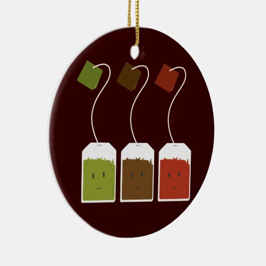 Drie lachende theezakken keramisch ornament (Rechts)