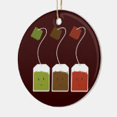 Drie lachende theezakken keramisch ornament (Links)