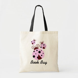 Drie ladybug Book Bag.roze en zwarte bugs Tote Bag