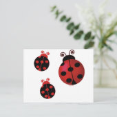 Drie Ladybugs Briefkaart (Staand voorkant)