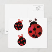 Drie Ladybugs Briefkaart (Voorkant / Achterkant)