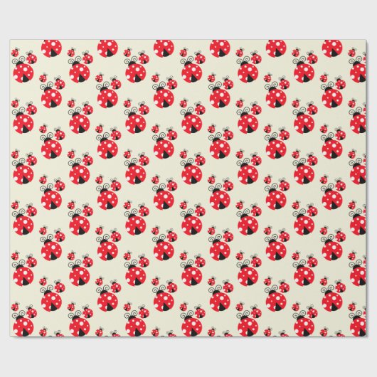 Drie Ladybugs Design Wrapping Paper Roll Cadeaupapier (Vlak)