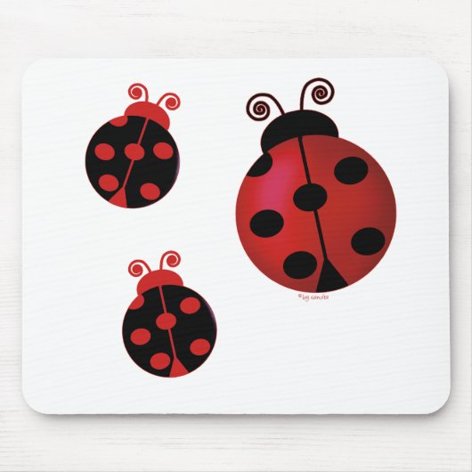 Drie Ladybugs Muismat (Voorkant)