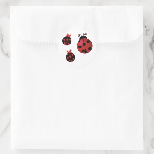 Drie Ladybugs Ronde Sticker (Tas)