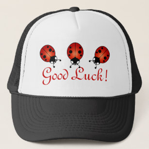 Drie Ladybugs Rood Oranje Zwart Goed Luck Trucker Pet