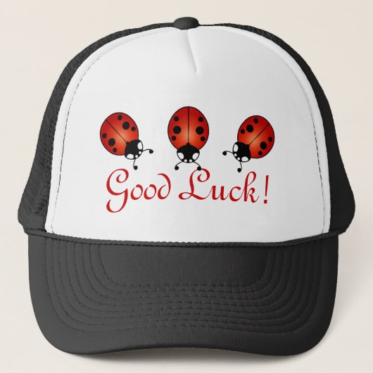 Drie Ladybugs Rood Oranje Zwart Goed Luck Trucker Pet (Voorkant)