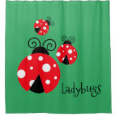 Drie Ladybugs-schoengordijnen Douchegordijn (Voorkant)