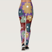 Drie lagen driekleurenachtergrondfloraal paars leggings (Achterkant)