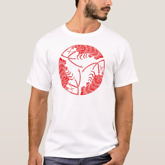 Drie langoesten achter elkaar t-shirt (Voorkant)