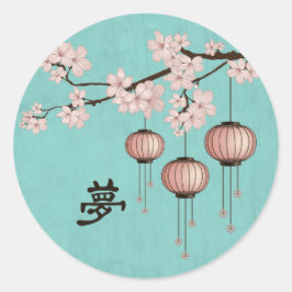 Drie lantaarns bloeien "Droom" Ronde Sticker