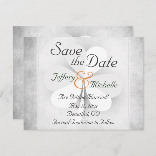Drie Leaf Clover Irish Wedding Save The Date (Voorkant / Achterkant)