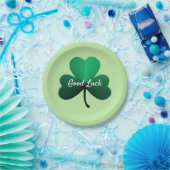 Drie Leaf Green Clover Papieren Bordje (Feest)