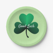 Drie Leaf Green Clover Papieren Bordje (Voorkant)