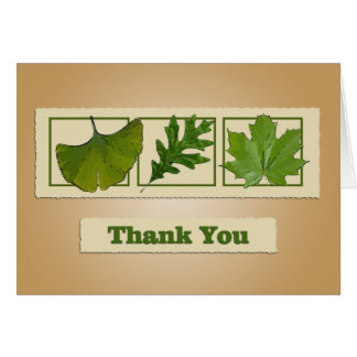 Drie lederen Dank je kaart