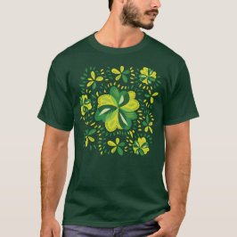Drie lederen hoeken Patroon Unieke Shamrock T-shirt