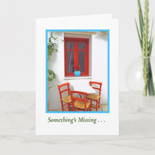 DRIE LEEG STOELEN/SOMETHING'S MISSING KAART