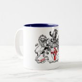 Drie leeuwen football t - shirts en geschenken tweekleurige koffiemok (Voorkant links)