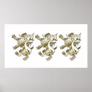 Drie leeuwen geschenken in de schaduw poster