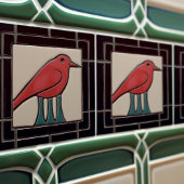 Drie Legged Bird Art Deco Nouveau Wanddecoratie Tegeltje