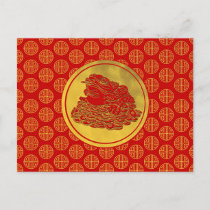 Drie Legged Lucky Money Frog Feng-shui Briefkaart