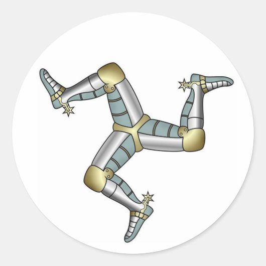 Drie leggen van Man Ronde Sticker (Voorkant)