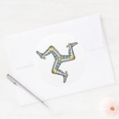 Drie leggen van Man Ronde Sticker (Envelop)