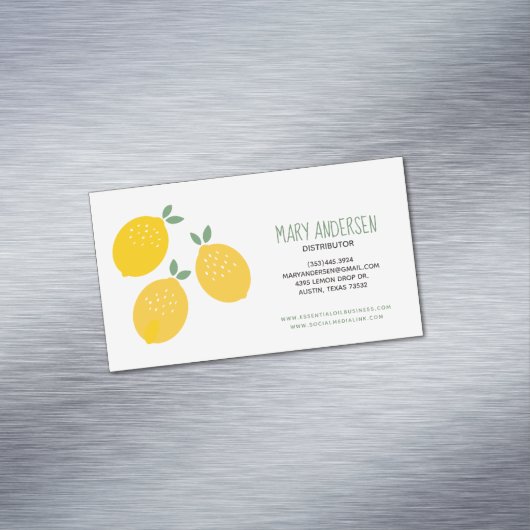 Drie Lemons Essential Oil Magnetisch Visitekaartje (Voorbeeld)