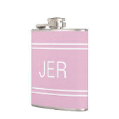 Drie letter Initialen monogram Drink roze Heupfles (Links)