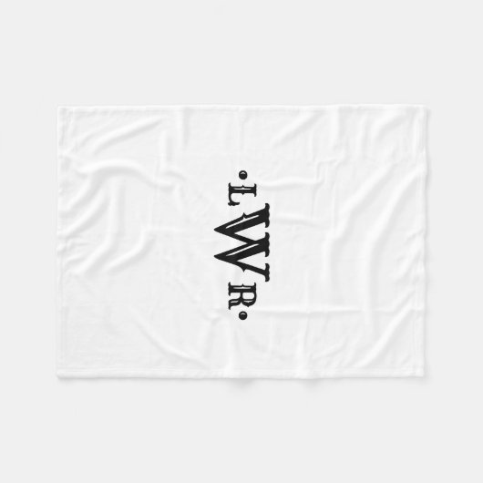 Drie Letter-monogram, aangepast, elegant zwart-wit Fleece Deken (Voorkant (Horizontaal))