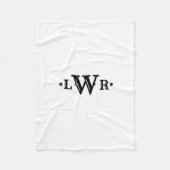 Drie Letter-monogram, aangepast, elegant zwart-wit Fleece Deken (Voorkant)