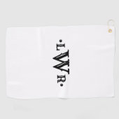 Drie Letter-monogram, aangepast, elegant zwart-wit Golfhanddoek (Horizontaal)