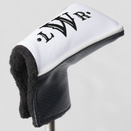 Drie Letter-monogram, aangepast, elegant zwart-wit Golfheadcover