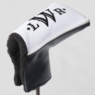 Drie Letter-monogram, aangepast, elegant zwart-wit Golfheadcover