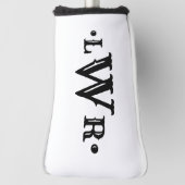 Drie Letter-monogram, aangepast, elegant zwart-wit Golfheadcover (Draai 90)