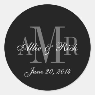 Drie Letter Monogram Namen Bruiloft Favor Labels